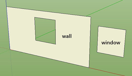 The wall and window shapes